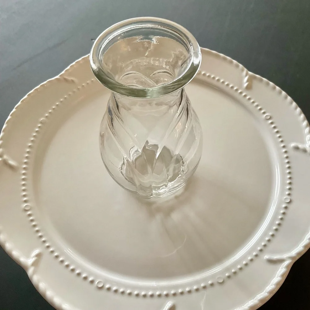Clear Glass Bulb Forcing Vases Set of Two